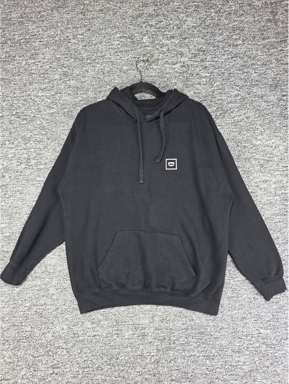 CHOMP Black Shark Skeleton Graphic Pullover Fleece Hoodie w/ Pockets Men's L